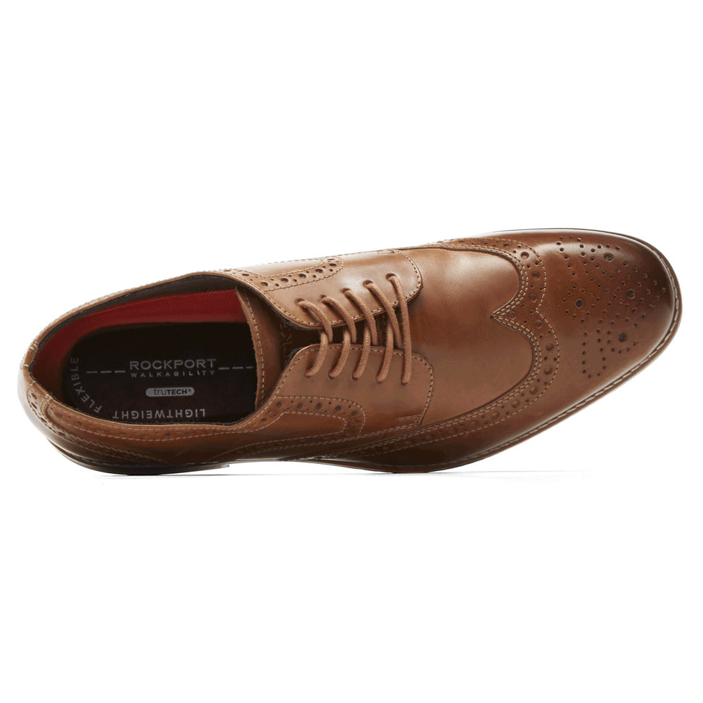 Rockport Mens Style Purpose Wingtip - Lace Up Brown - ZEG742386